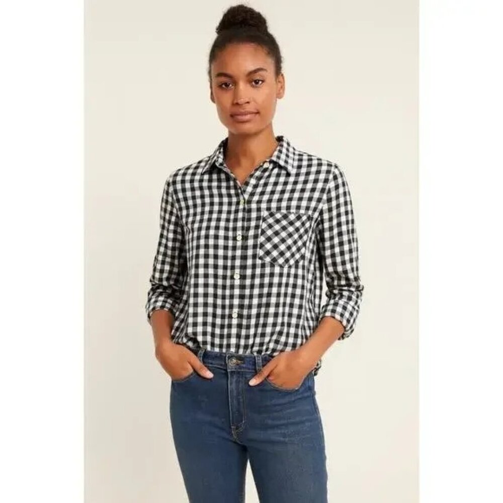 Old Navy Women’s Classic Cotton Gingham Shirt in Black & White - Sz M